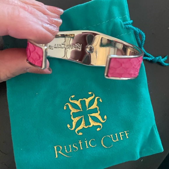 Rustic Cuff hot pink python cuff - Picture 2 of 2